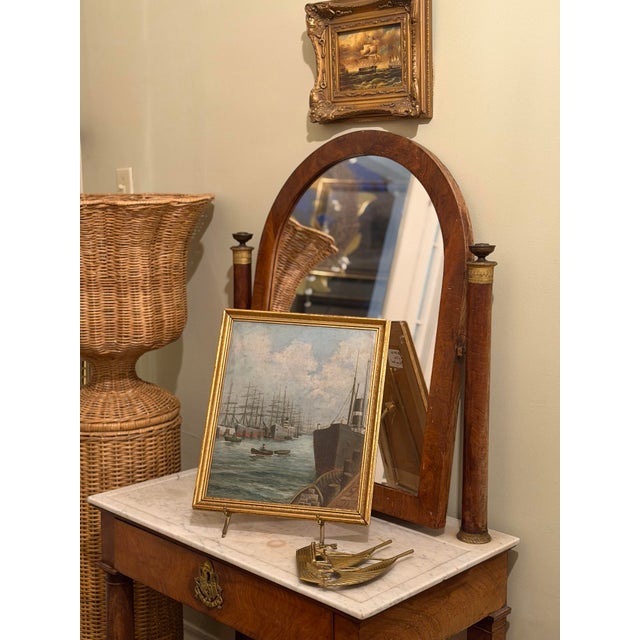 Wood Antique Ship Painting, Framed For Sale - Image 7 of 12