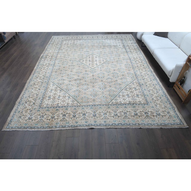 Persian 1970s Vintage Persian Handmade Wool Cotton Brown Area Rug For Sale - Image 3 of 11