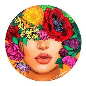 Kelsey - Original Circular Sally K Figurative Original Artwork by Sally K