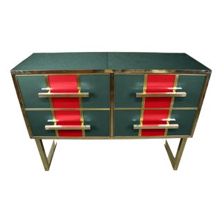 Green and Red Murano Chest of Drawers from Justfurnituress For Sale