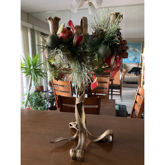 Late 20th Century Late 20th Century Chapman Art Nouveau Brass Candlestick For Sale - Image 5 of 6