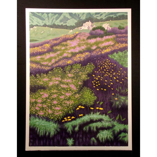 "Beach Flowers" by Gordon Mortensen Hand signed, titled, dated & numbered by the artist in pencil Limited Edition Woodcut...