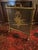 Elegant antique French brass fireplace screen dating to the early 20th century, featuring an ornate decorative design with...
