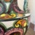 Mid 20th Century Large Vintage Spanish Talavera Polychrome Ceramic Face Handled Urn For Sale - Image 5 of 9