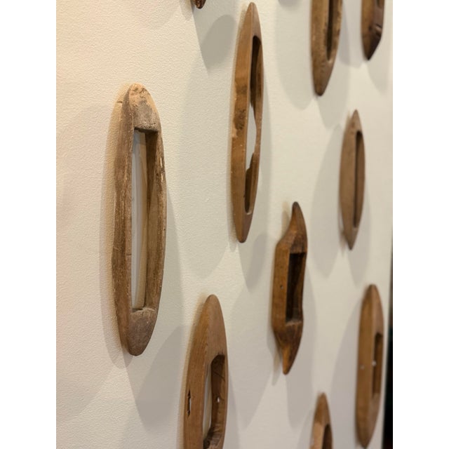 Wood Vintage Collection of Wooden Weaving Loom Shuttles – Wall Art Display For Sale - Image 7 of 7