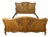 Vintage French Louis XVI Double Bed Frame in Carved Oak For Sale