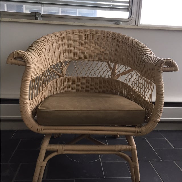 Vintage 1970 Wicker Arm Chair Chairish