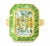 Art Deco 1920s 18K Yellow Gold Aquamarine Diamond Tsavorite Mosaic Ring Art Deco Estate, Size 6.75 For Sale - Image 3 of 3