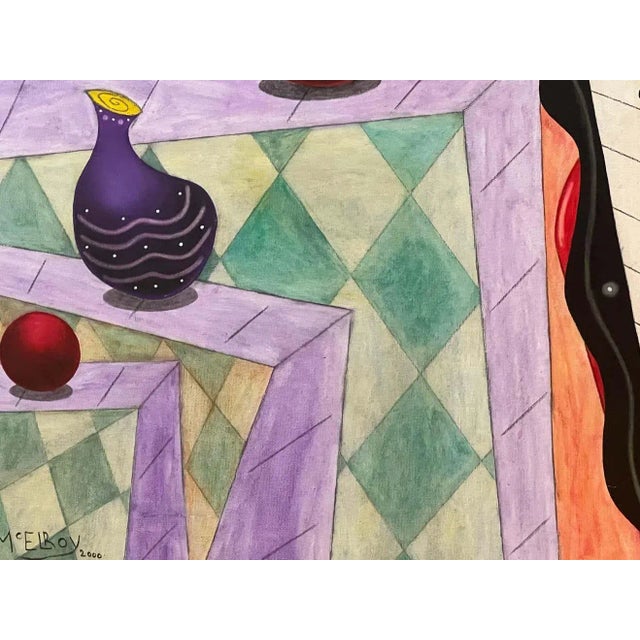 Abstract Oil on Canvas by McElroy For Sale - Image 4 of 7