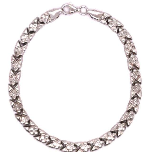 14 Karat White Gold Fancy Link Bracelet For Sale In New York - Image 6 of 8