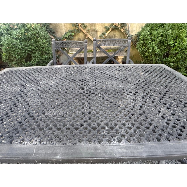 Black Seven Piece Patio Dining Set For Sale - Image 8 of 12
