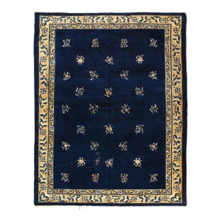 Pasargad DC Navy Blue Antique Chinese Peking Rug For Sale
