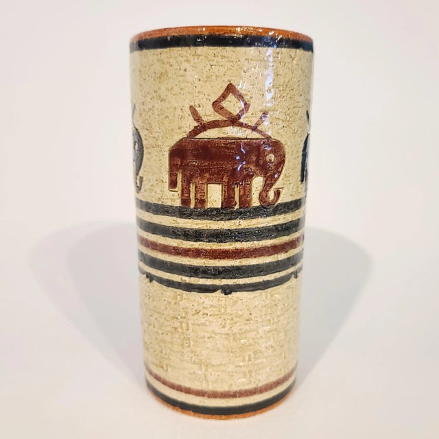 Mid-Century Modern Mid Century Aldo Londi Bitossi Elephant Vase For Sale - Image 3 of 6