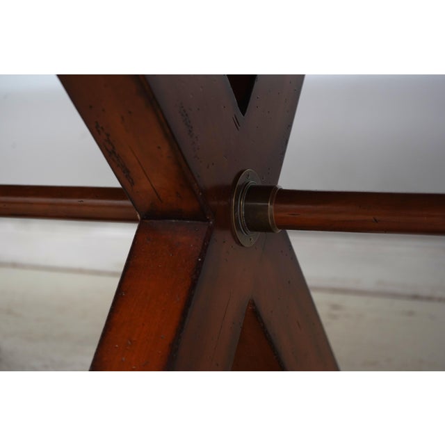 Large Rustic Style X Base Trestle Dining Table For Sale - Image 10 of 14