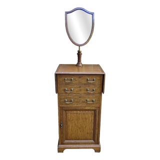Edwardian Mahogany Dressing Chest with Adjustable Shield Mirror, 1890s For Sale