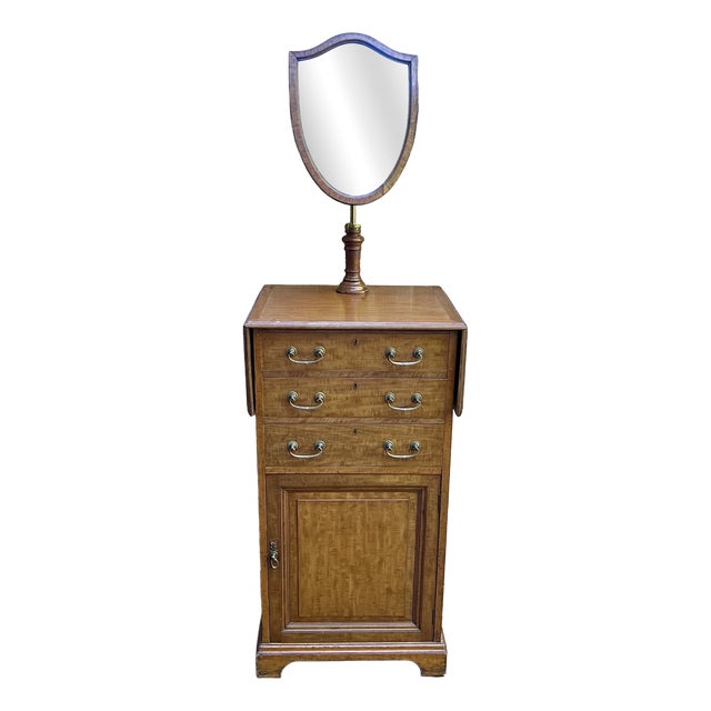 Edwardian Mahogany Dressing Chest with Adjustable Shield Mirror, 1890s For Sale