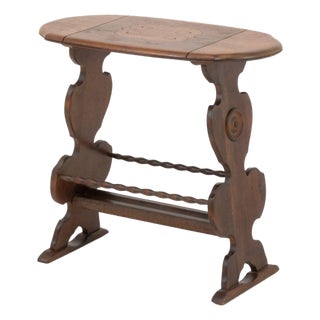 Art Deco Carved Mahogany Side Table For Sale