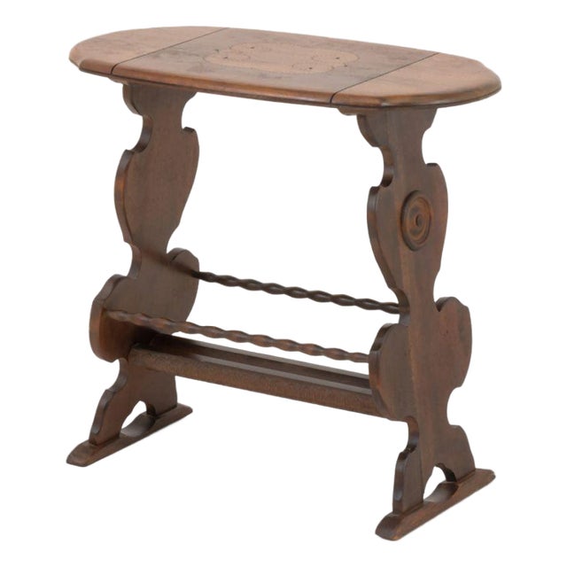 Art Deco Carved Mahogany Side Table For Sale