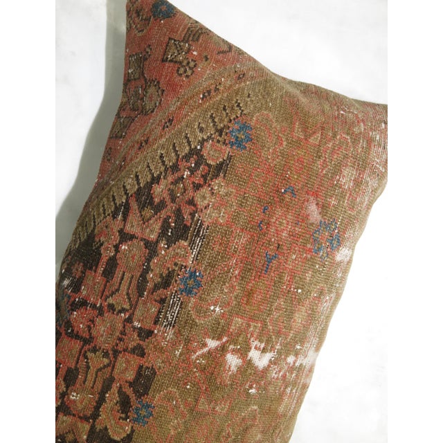 Mid 20th Century Antique Persian Malayer Rug Pillow For Sale - Image 5 of 5