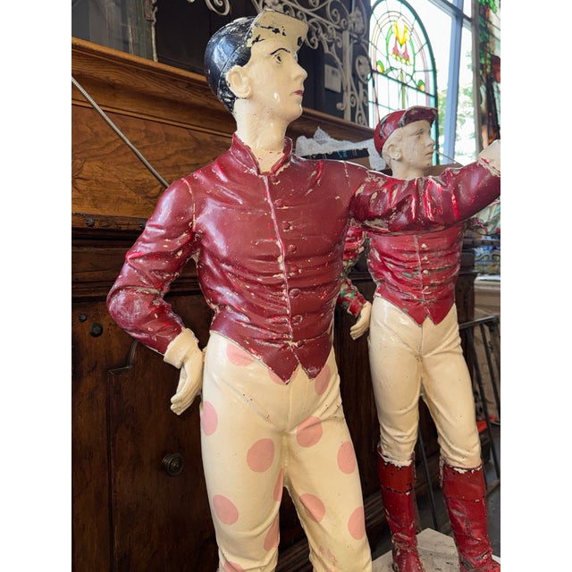 Pair of Vintage Cast Iron Lawn Jockey Hitching Posts For Sale In Los Angeles - Image 6 of 12