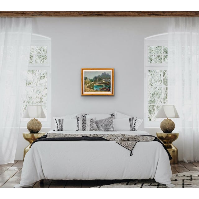 Ken Symonds, The Harbour, St Michaels Mount, Cornwall, 1982, Oil Painting, Framed For Sale - Image 18 of 18