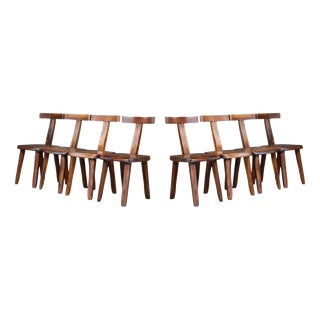 Mountain T Dining Chairs from Aranjou, France, 1970s, Set of 8 For Sale