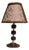 Vintage Table Lamp with Plastic Elements with Chrome-Plated Metal Rings and Fabric Shade by Aro-Leuchten, 1970s For Sale