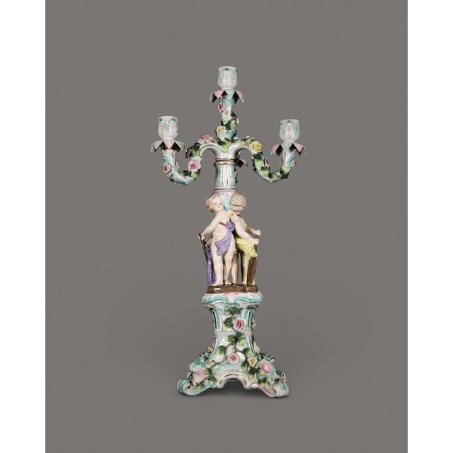 Mid-19th Century Porcelain Figural Candelabra with Cricket Players from Sitzendorf For Sale - Image 6 of 13