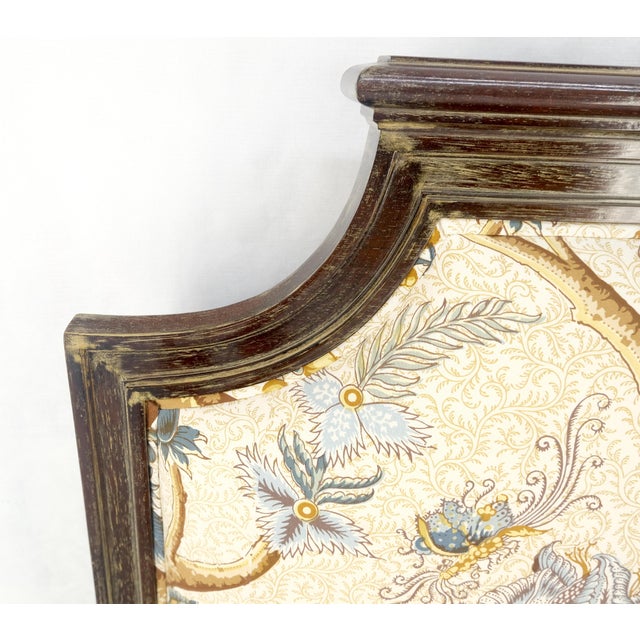 Late 20th Century Pair of Very Fine Cerused Mahogany New Upholstery Twin Size Headboards Beds MINT For Sale - Image 5 of 18