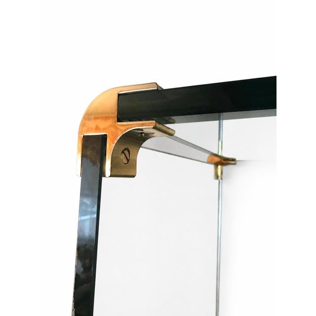 1970s Leon Rosen for Pace Waterfall Glass and Brass Shelving Unit. For Sale - Image 5 of 9
