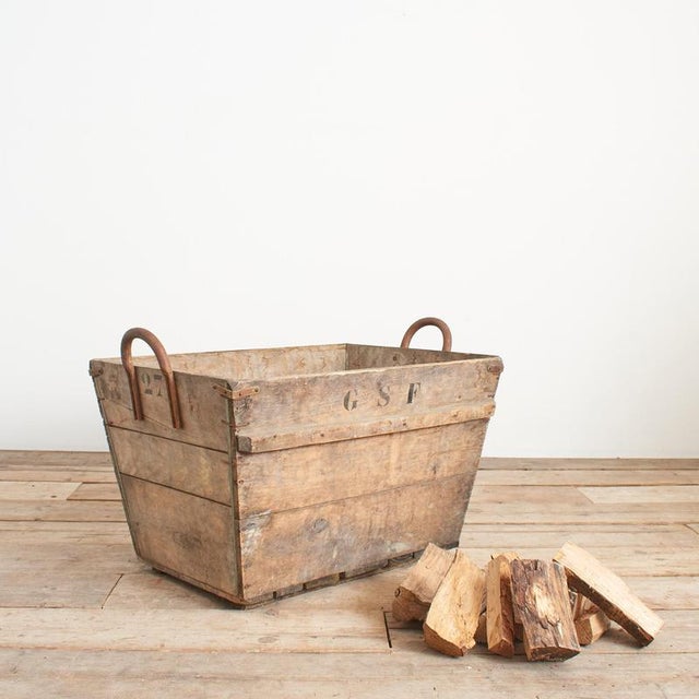 Antique French Champagne Wooden Harvest Crate, 1950s For Sale - Image 9 of 9