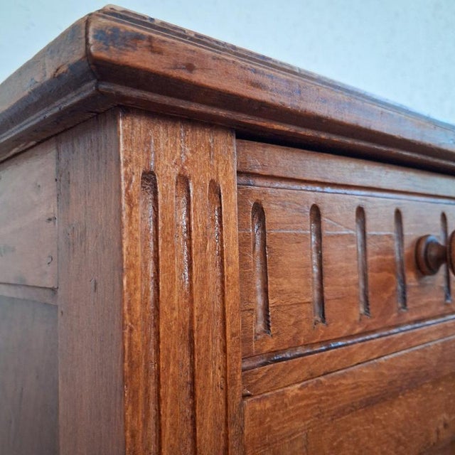 Wood Antique French Bedside Table with Marble Top For Sale - Image 7 of 18