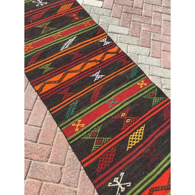 Black Vintage Turkish Kilim Runner - 31.5" X 112" For Sale - Image 8 of 10