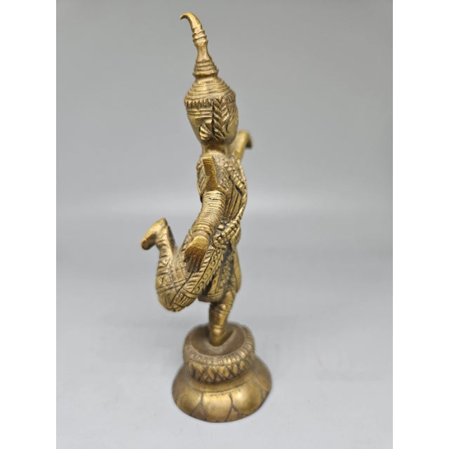Tribal Bronze Brass Copper Thai Siam Temple Dancer For Sale - Image 3 of 5