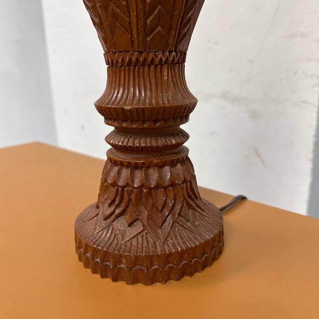 Vintage Carved Wood Table Lamps, Pair For Sale In San Francisco - Image 6 of 12