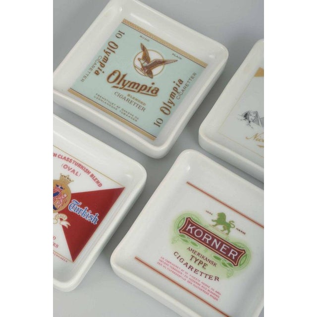 Vintage Danish Square Porcelain Ashtrays from Bing & Grøndahl, 1980s, Set of 4 For Sale - Image 3 of 5