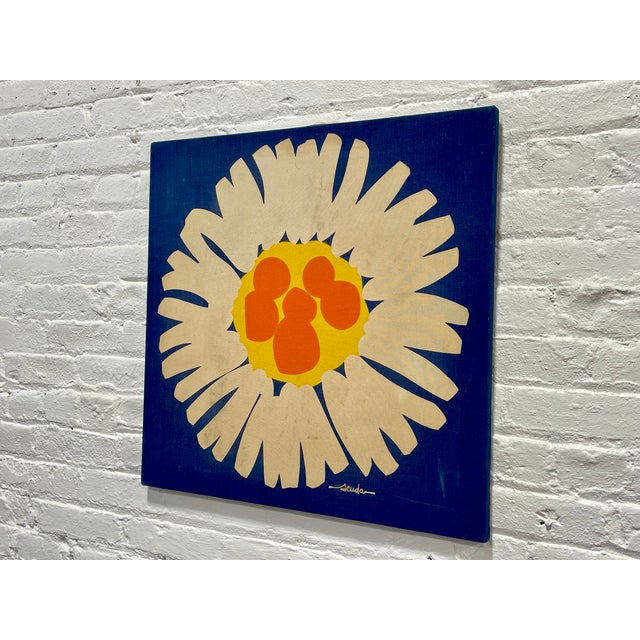 Cream Mid Century Modern Fabric Artwork by Bob Van Allen Scuda, C. 1960’s For Sale - Image 8 of 10