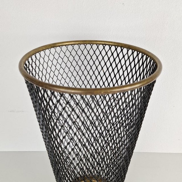 Vintage Round Umbrella Stand in the style of Mathieu Matégot, 1950s For Sale - Image 4 of 16