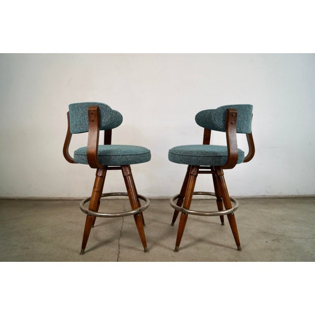 Adrian Pearsall 1960’s Mid-Century Modern Bentwood Counter Stools - A Pair For Sale - Image 4 of 12