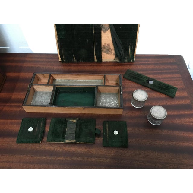 Victorian English Rosewood Gentleman’s Dressing Box With Cut Crystal Bottles & Secret Compartment, Circa 1850 For Sale - Image 9 of 10