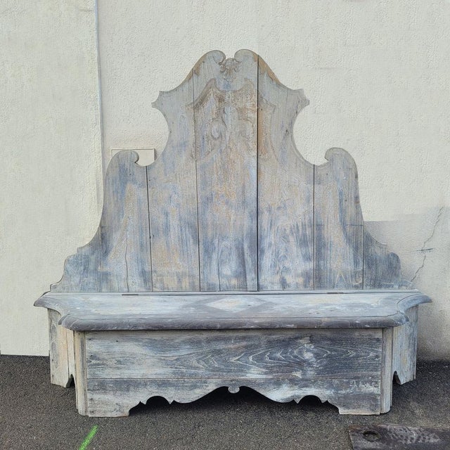 Castle Entrance Benches with Storage Compartments in Painted Wood, 19th Century, Set of 3 For Sale - Image 12 of 18