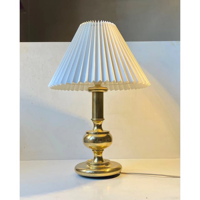 Gold Scandinavian Modern Brass Table Lamp from Abo, 1970s For Sale - Image 8 of 8