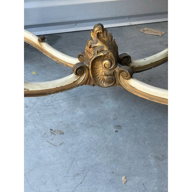 Wood 1940s Vintage French Foyer Console Table With Patinated Painted Finish For Sale - Image 7 of 12