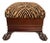 Mid-Century Regency Revival Paw Foot Ottoman in Tiger Upholstery For Sale