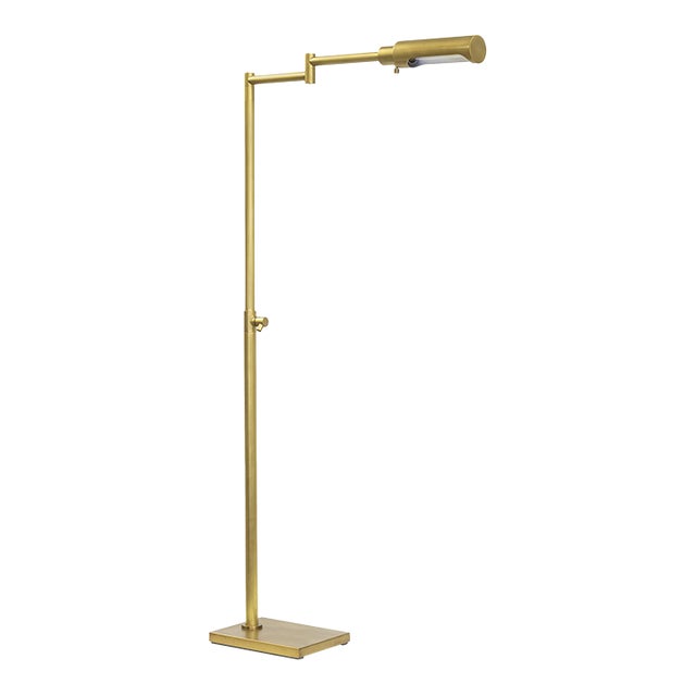 Regina Andrew Noble Floor Task Reading Lamp, Natural Brass For Sale