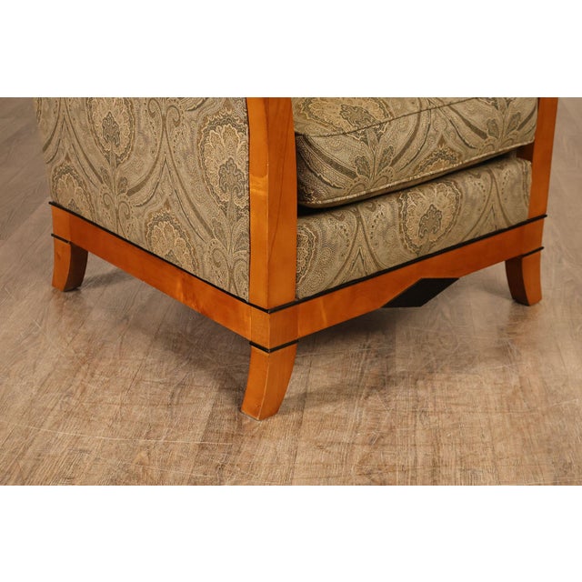 Sherrill Biedermeier Style Upholstered Armchair With Exposed Wood Frame For Sale - Image 9 of 18