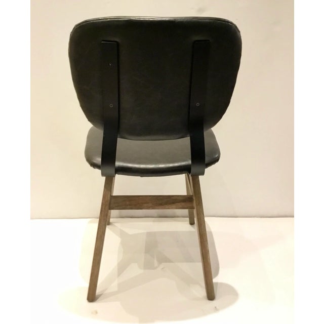 Industrial Modern Black Faux Leather Side Chair/Desk Chair For Sale In Atlanta - Image 6 of 7