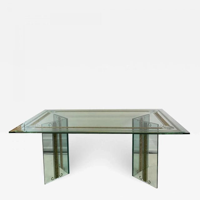 Art Deco Revival Carved & Etched Glass Dining Table in the Manner of Rene Lalique For Sale - Image 10 of 10