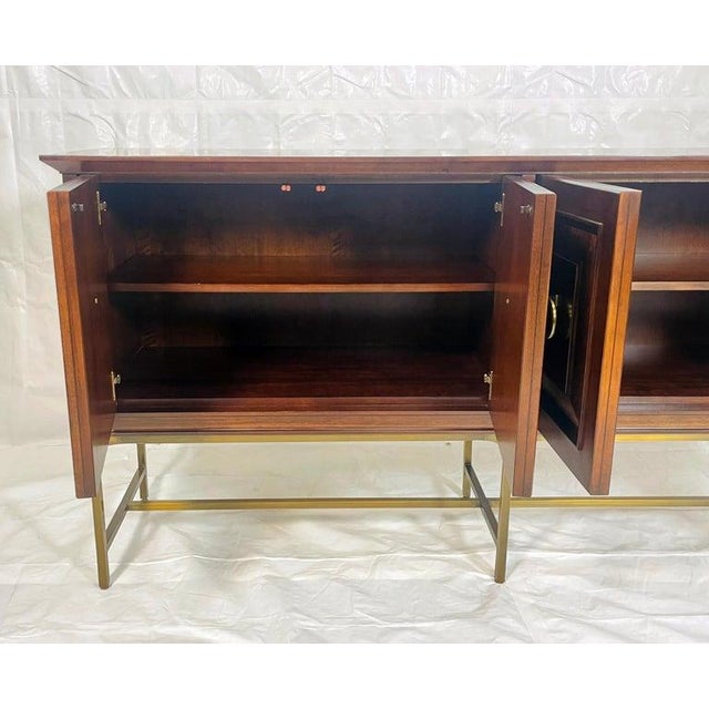 Walnut and Brass Credenza by Century Furniture, Made in the United States For Sale - Image 11 of 18