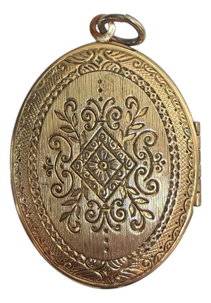 Vintage Brass Locket Picture Charm